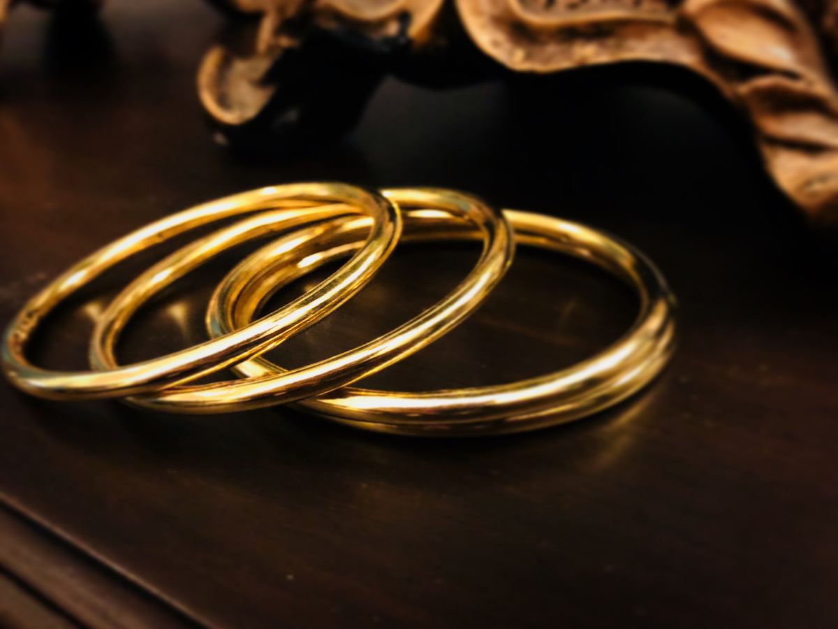 yuzen Gold Bangle Plain Plain Gold Bangles » Raza Jewellers