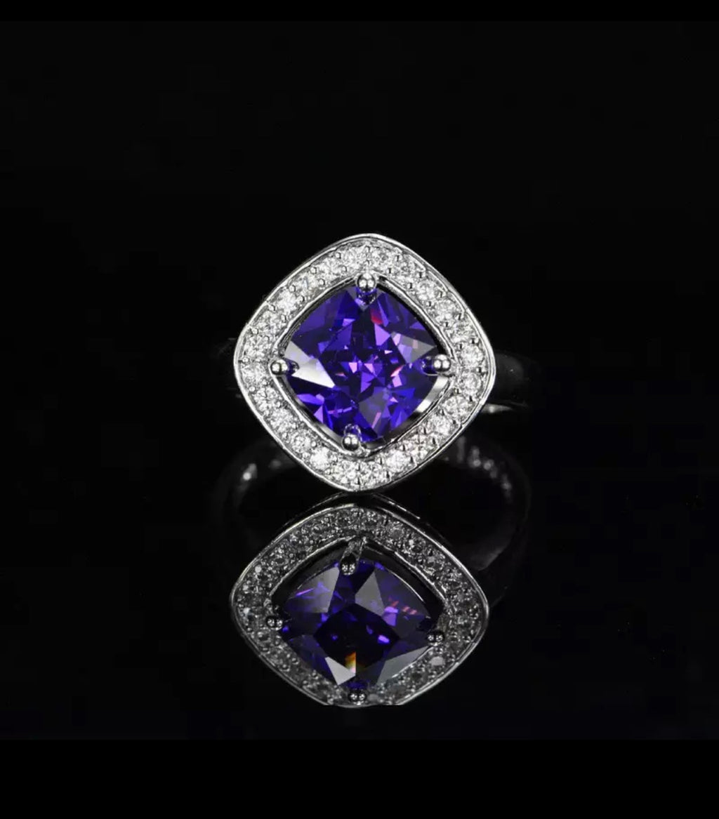 Purple diamond ring