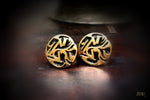 Circular initial meenakari cufflinks (Gold plated)