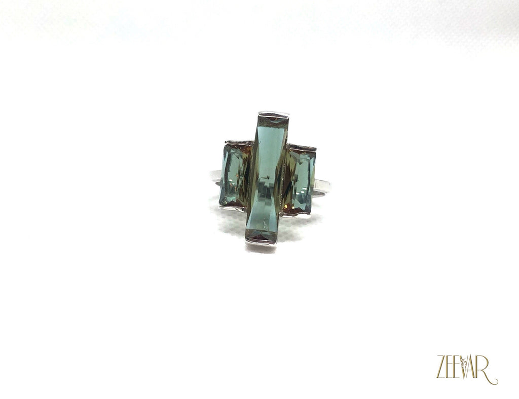 Three Stone Rectangular Turkish Ring
