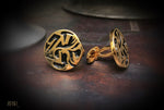 Circular initial meenakari cufflinks (Gold plated)