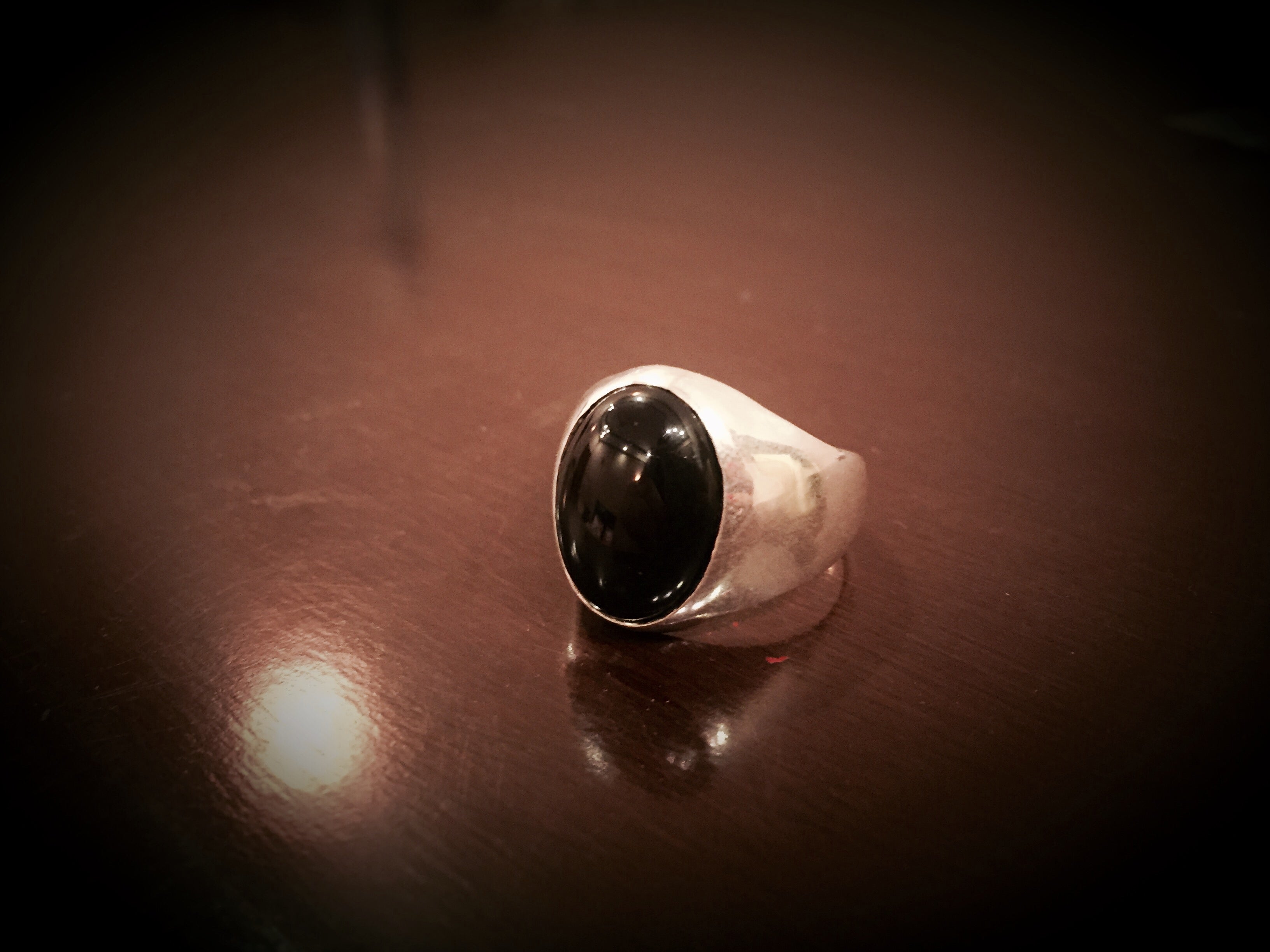 Black aqeeq ring (oval)