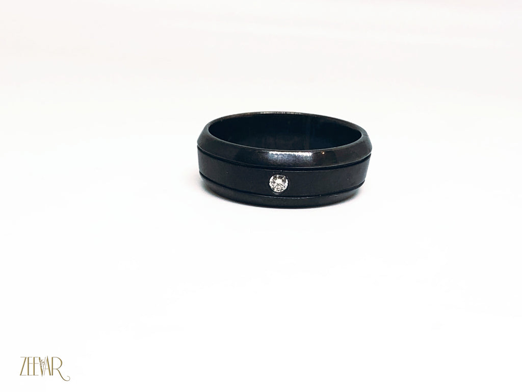 Black palladium diamond ring