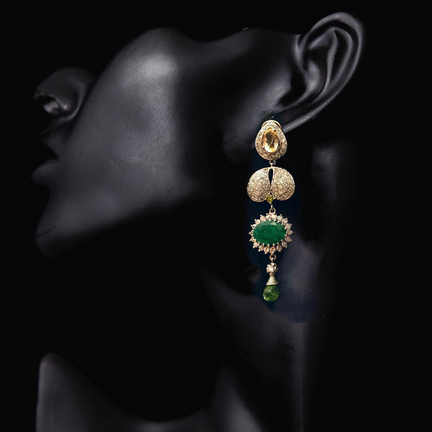 Emerald Earrings Antique