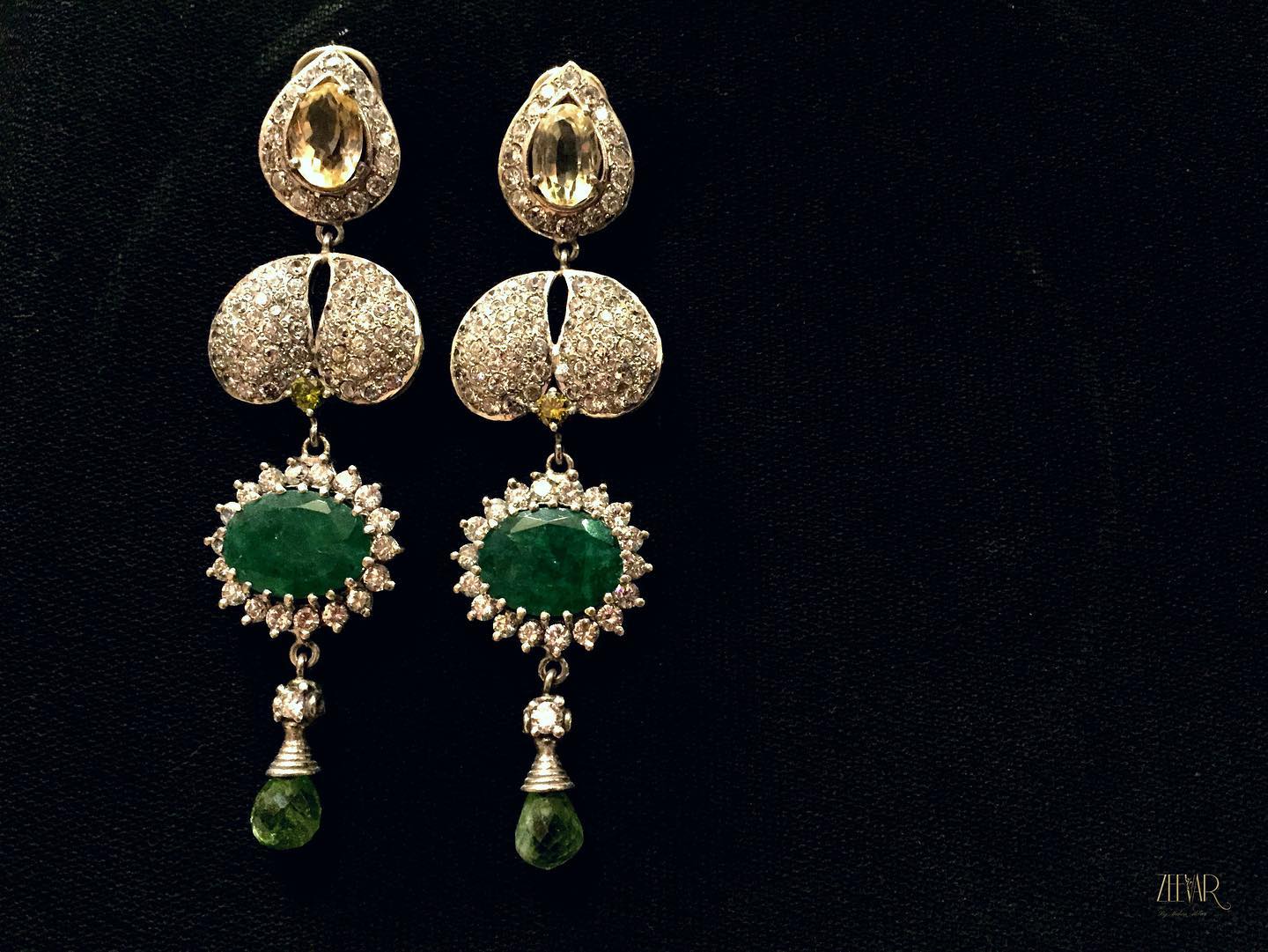 Emerald Earrings Antique