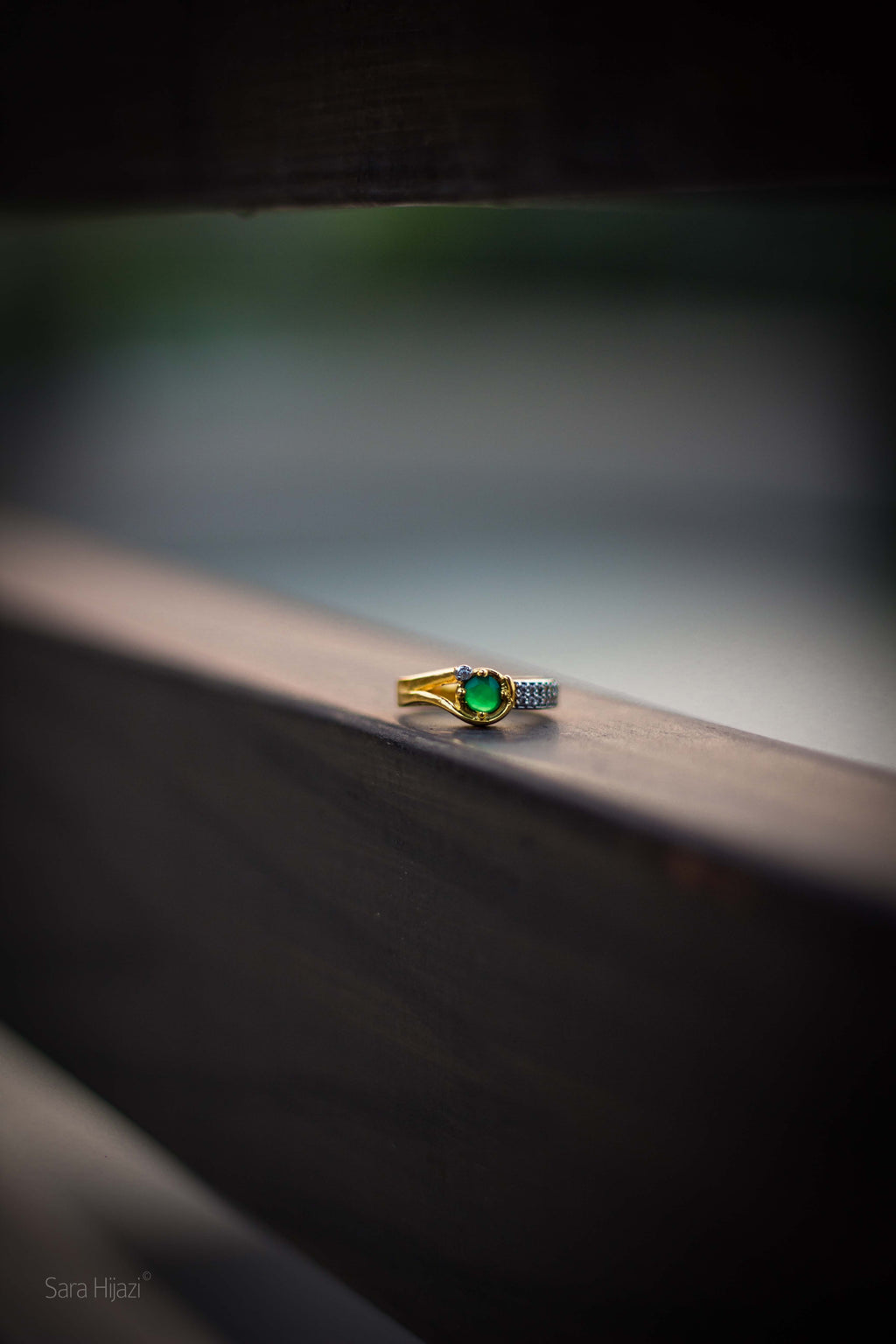 Green Two faced ring