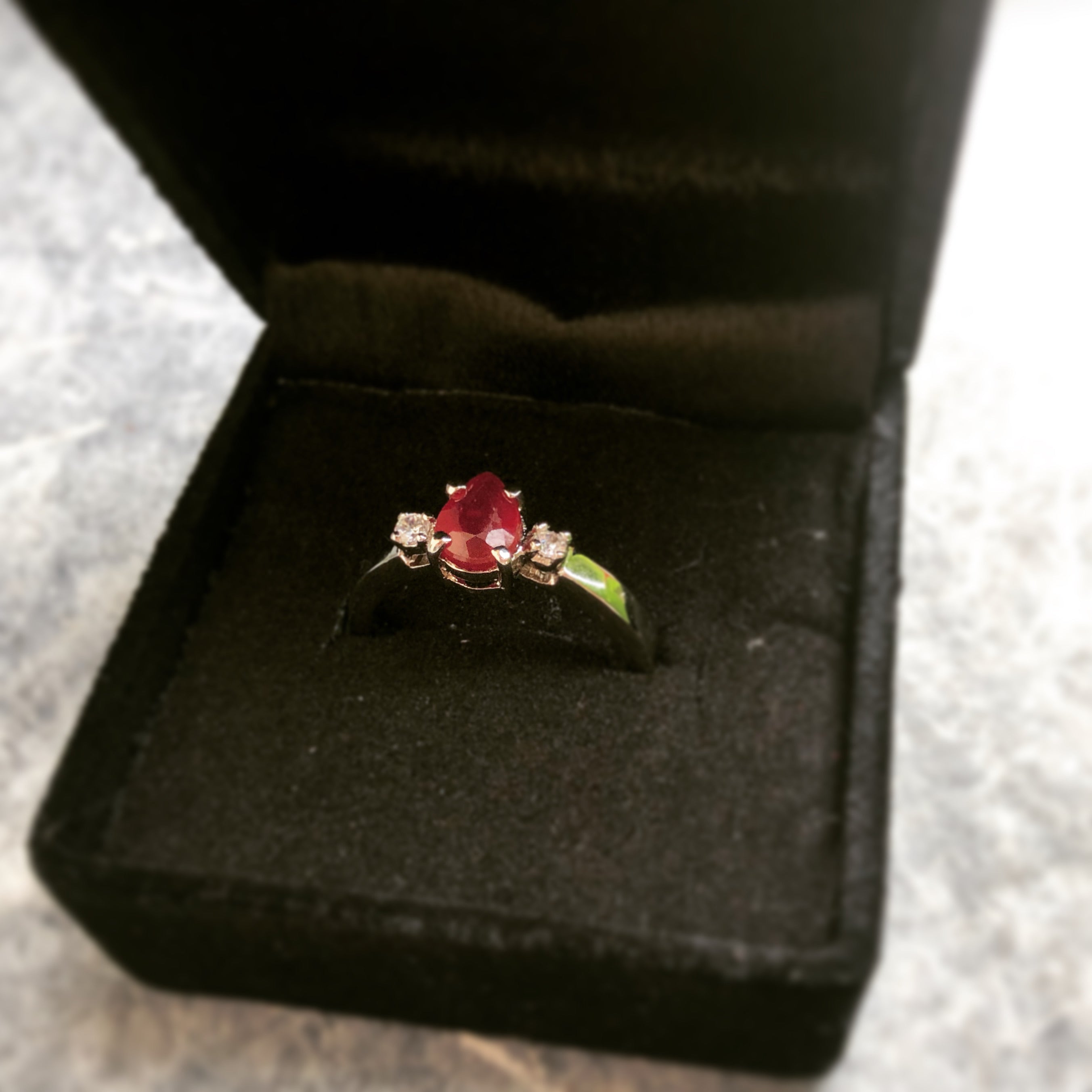 Real Ruby Minimalist Ring