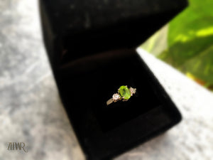 Real Peridot Minimalist Ring