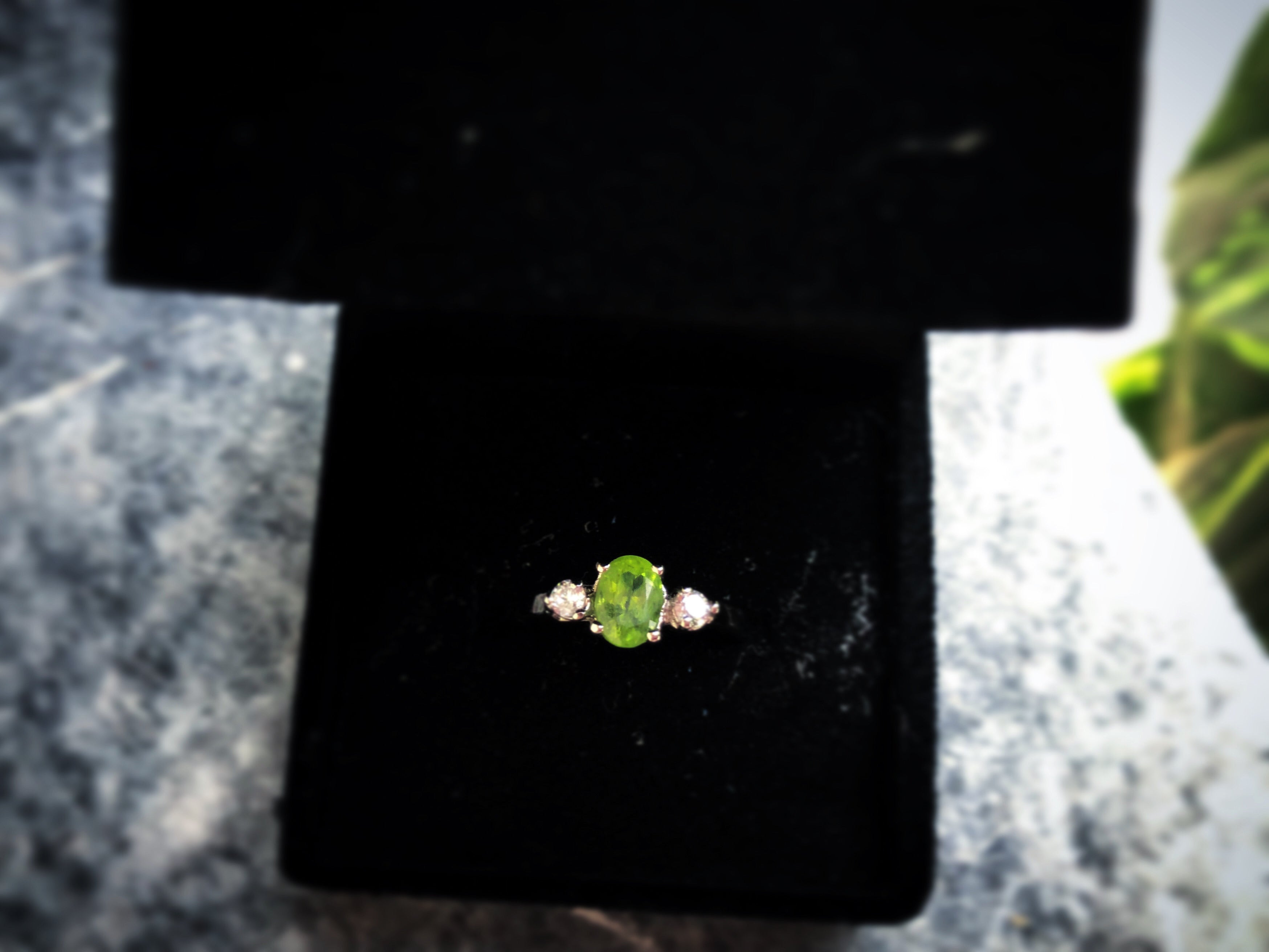 Real Peridot Minimalist Ring