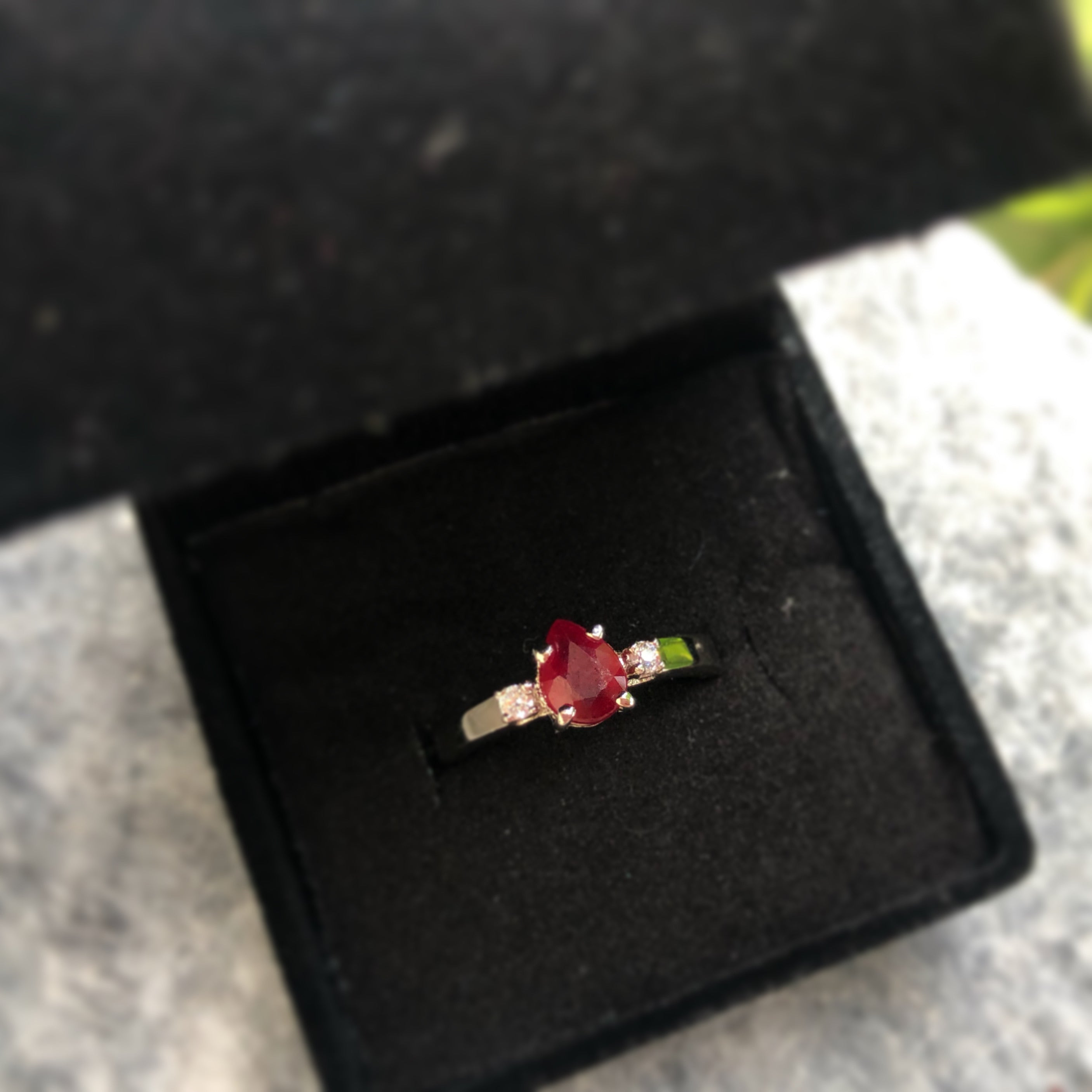 Real Ruby Minimalist Ring