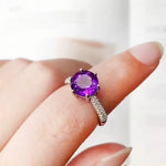 Amethyst Circle Ring