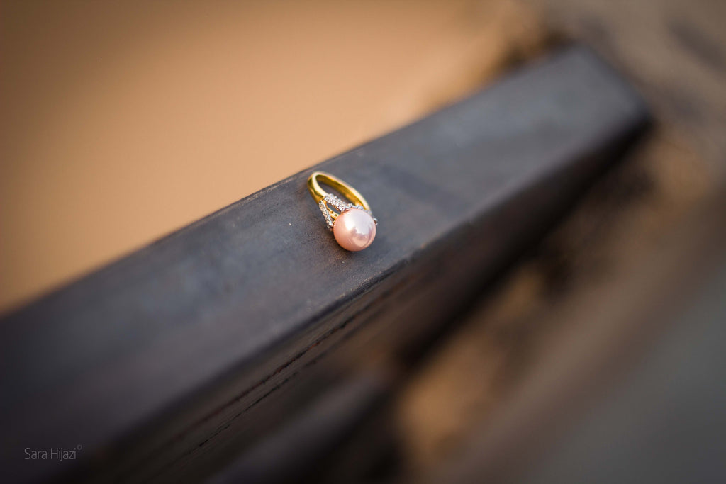 Pink pearl ring