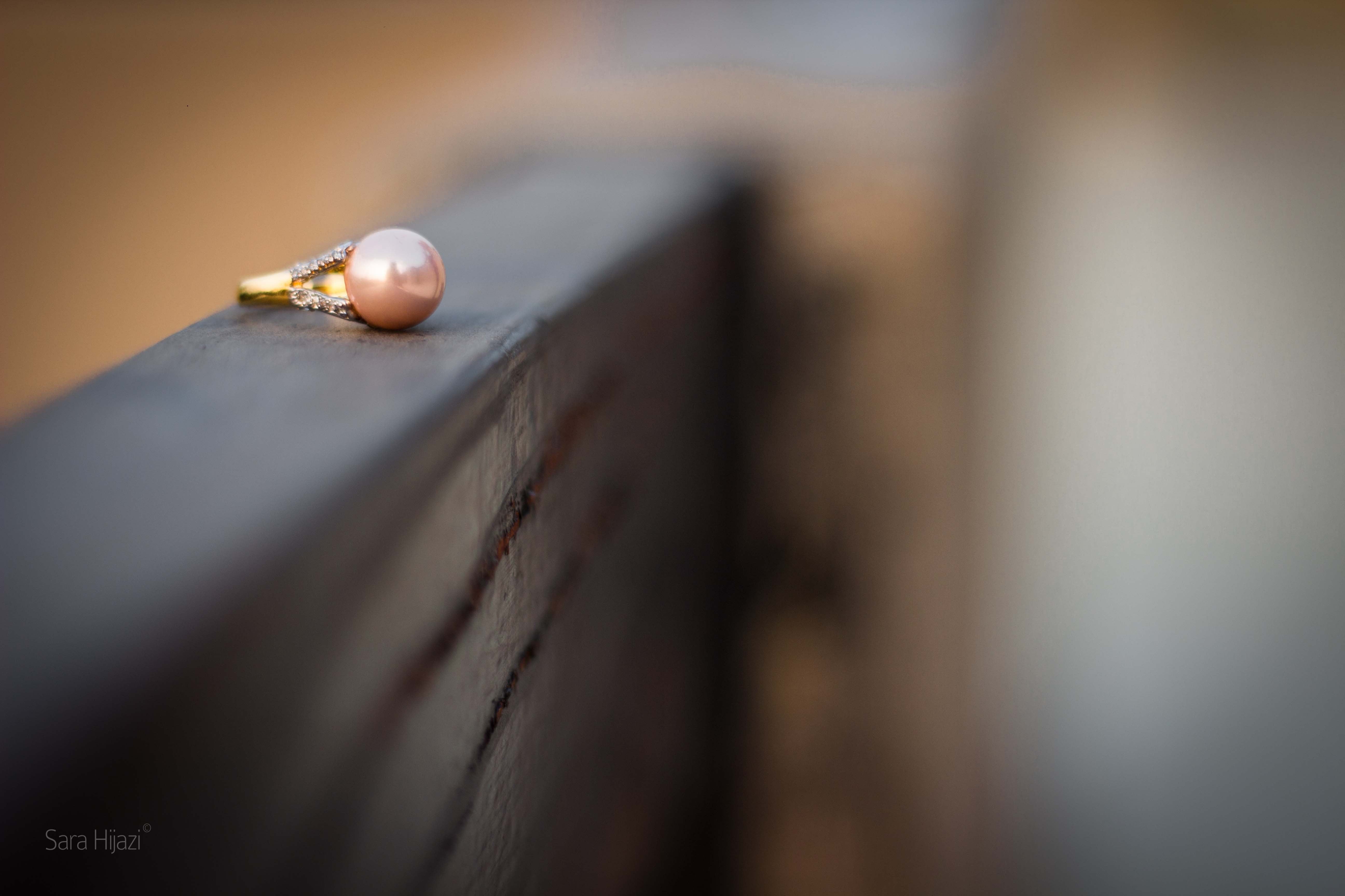 Pink pearl ring