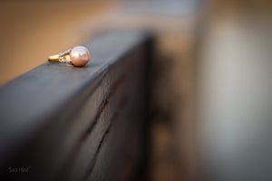 Pink pearl ring