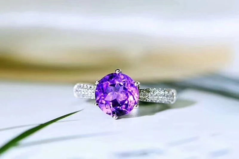 Amethyst Circle Ring