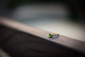 Green Two faced ring